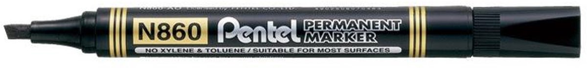 Pentel permanente marker N860-A, zwart 12 stuks