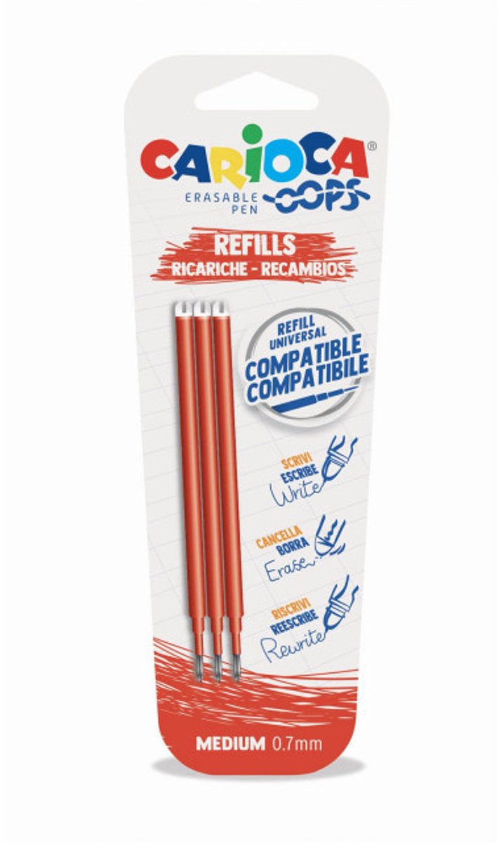 Carioca 43041/03 penvulling Medium Rood 3 stuk(s)
