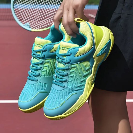 Chaussures de tennis Bovista - Homme - Femme - Vêtements de tennis - Intérieur - Plein air - Blauw et jaune - Taille 39,5