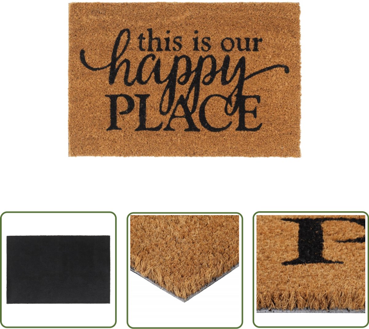 The Living Store Deurmat 40x60 cm getufte kokosvezel naturel - Deurklink - Deurmat - Kokosvezel Mat - Natuur Mat - Indoor Mat