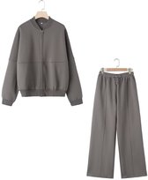 Dames Casual Baggy Set 3-delige Outfits Open Vesten & Kant Chiffon Mouwloze Tops & Brede Pijpen Broek Dames Mode Set, Blauw, 4XL