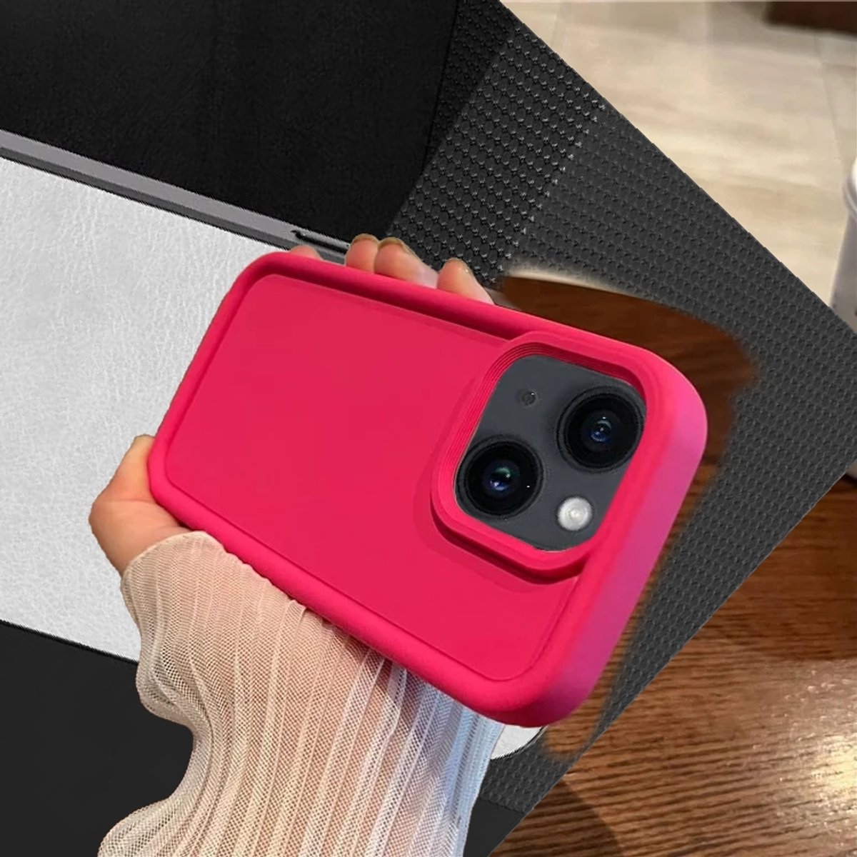 Cityhoesje - iPhone 15 – Drop proof - Soft Silicone Backcase - Roze
