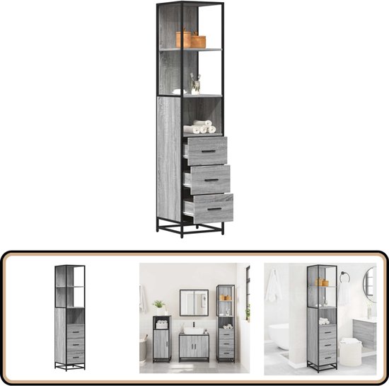 Ben Tendenza Badkamerkast - 35x29x165 cm - Congo Bruin - Kolomkast Badkamer Hoog