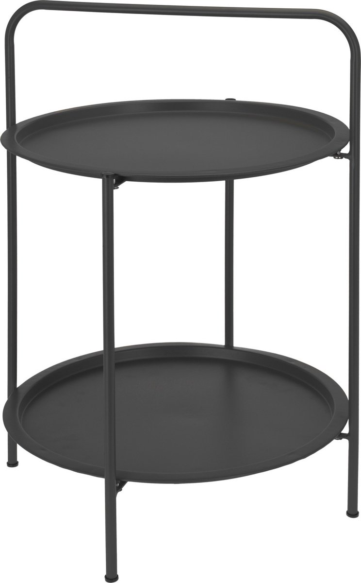 In & Out Deco Bijzettafel - Salontafel - Metaal Diameter 50 cm - Hoog 66 cm - Metaal zwart