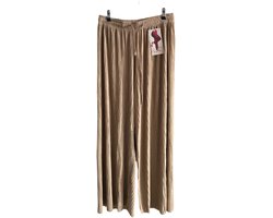 Dames Broek - Hoge Taille - Wijd model - Grote Maat - Onesize (42-50) - Khaki