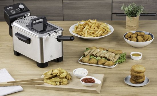 Tefal Easy Pro FR3330 - Frituurpan - 3 L - Koude Zone - Kijkvenster - Makkelijk Schoonmaken - 2200W - RVS Design