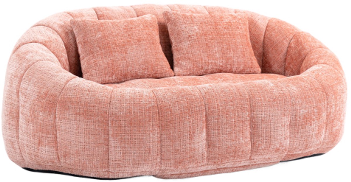 Zitzakbank Lounge Sofa Lounger Hoge Rug Zitzakstoel Bank voor Volwassenen en Kinderen, Vloer Zachte Loungestoel (Roze Chenille)