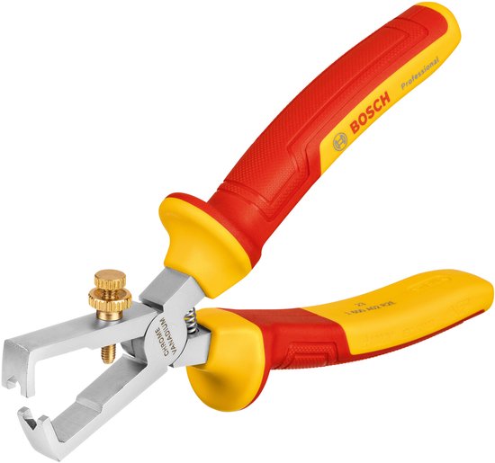 Bosch professionele draadstripper met rode en gele handvatten.