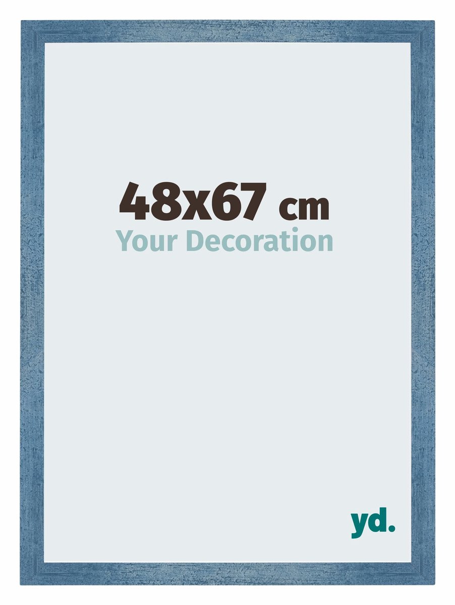 Your Decoration - Puzzellijst 48x67 cm - Helder Blauw Geveegd - Puzzellijst 500-1000 stukjes - MDF Fotolijst - Mura