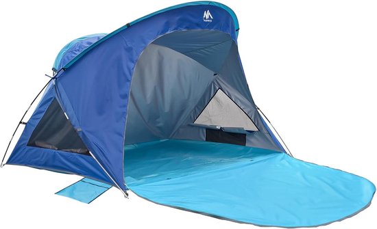 Strandschelp XXL - 3-4 personen - uv-bescherming 50+ - zonwering - strand windbescherming - campingtent - inkijkbescherming - ritssluiting - kleine verpakkingsmaat - strand - speelplaats - tuin van Lumaland — afbeelding 5