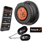 Bol.com ToGrill - Dome Thermometer – Kamado - BBQ thermometer – barbecue digitale kerntemperatuur vleesthermometer Bluetooth app... aanbieding