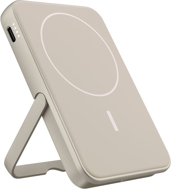 Fresh 'n Rebel Magnetische Powerbank Draadloos - 5000 mAh – Geschikt voor iPhone - MagSafe Powerbank - Silky Sand