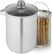 Aviro Aspergepan - Pastapan - Ø 16.5 cm - 23cm hoog - 4,2L - Multifunctioneel - Geschikt Voor Alle Warmtebronnen - RVS