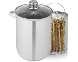 Aviro Aspergepan - Pastapan - Ø 16.5cm - 20cm hoog - 4,2L - Multifunctioneel - Geschikt Voor Alle Warmtebronnen - RVS