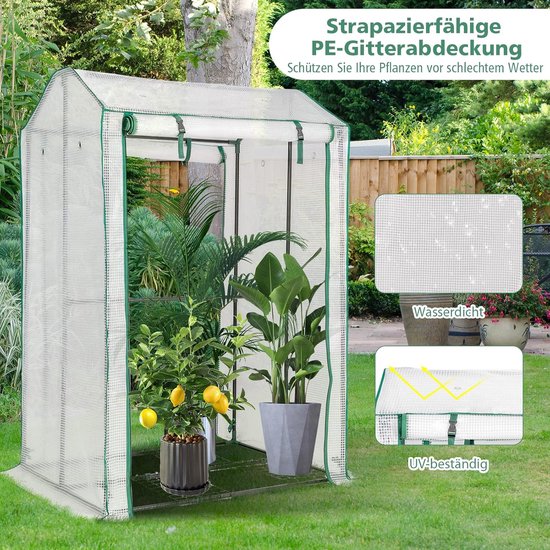 Compacte Broeikas met Planken 143x143x195 cm - Verleng Je Kweekseizoen