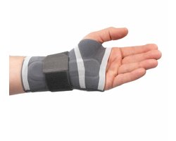 BORT activemed polsbandage – Polsbrace Optimale Onderteuning en Compressie – Pols Stabilisatie – Handbrace Polssteun inclusief uitneembare Spalk - L Rechts - Grijs