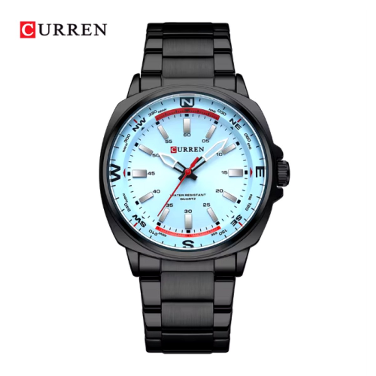 Curren - Horloge - Herenhorloge - Analoog - 41mm - Blauw - Zwart - Rood - Staal - 8455