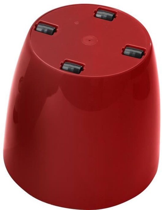 Pot de fleurs brillant - GARDEN ID - Rouge brillant avec roulettes - 30 x 27 cm - Aspect céramique - Imperméable - Facile à déplacer