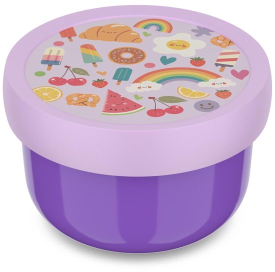 Mepal fruitbox Campus - 300 ml - Inclusief fruitvorkje - Sluit goed af - Snackdoosje - Food Fest