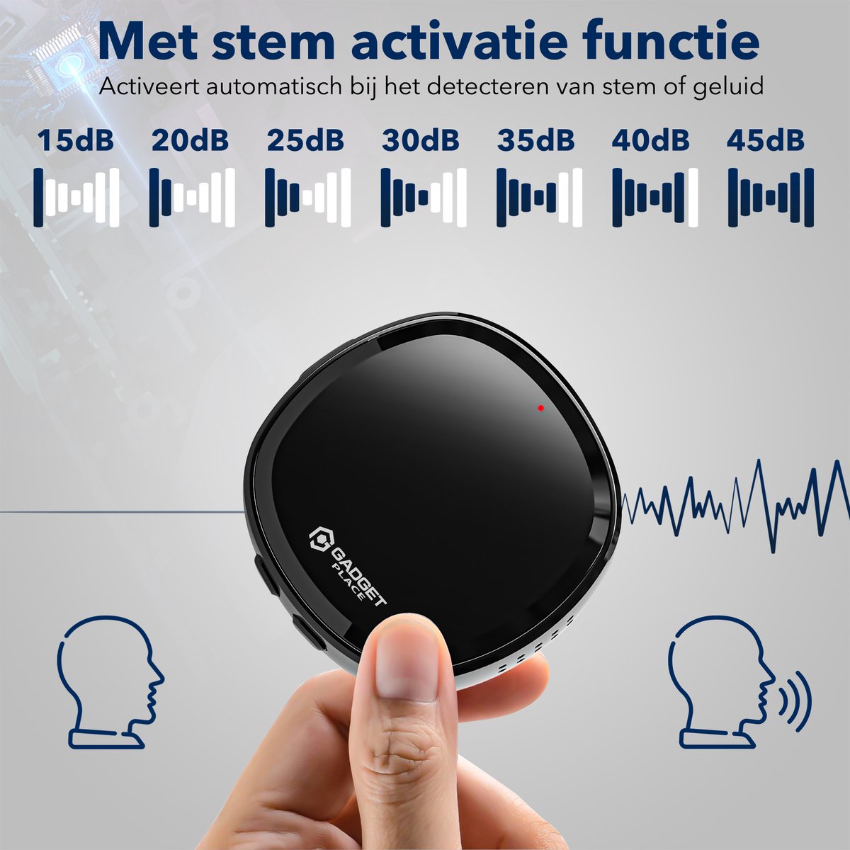 De Gadgetwinkel Mini Afluisterapparaat 64GB met Speakers - afbeelding 3