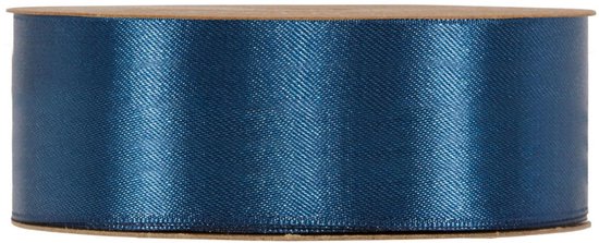 Lint - Donker Blauw - 50m x 40mm | Double Satin Classic | Dubbelzijdig Luxe Satijnen Lint | Feestlint op rol | Satijn Lint | Cadeaulint