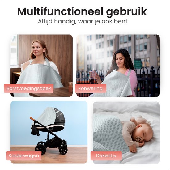 Amisly-Borstvoedingsdoek-Luxe Voedingsdoek-Afschermdoek-OEKO-TEX- Wafel Materiaal-Kraamcadeau baby van Amisly — afbeelding 3