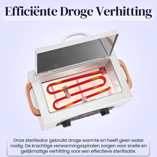 BenjaBeauty Sterilisator - kappersschaar - bokkenpootje nagels - pedicure - manicure - 2 L van BenjaBeauty — afbeelding 3