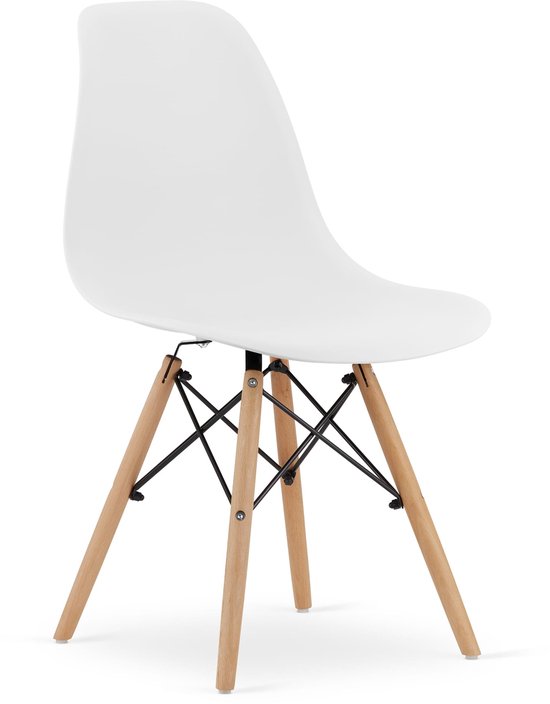 Chaise OSAKA blanche / pieds naturels x 1