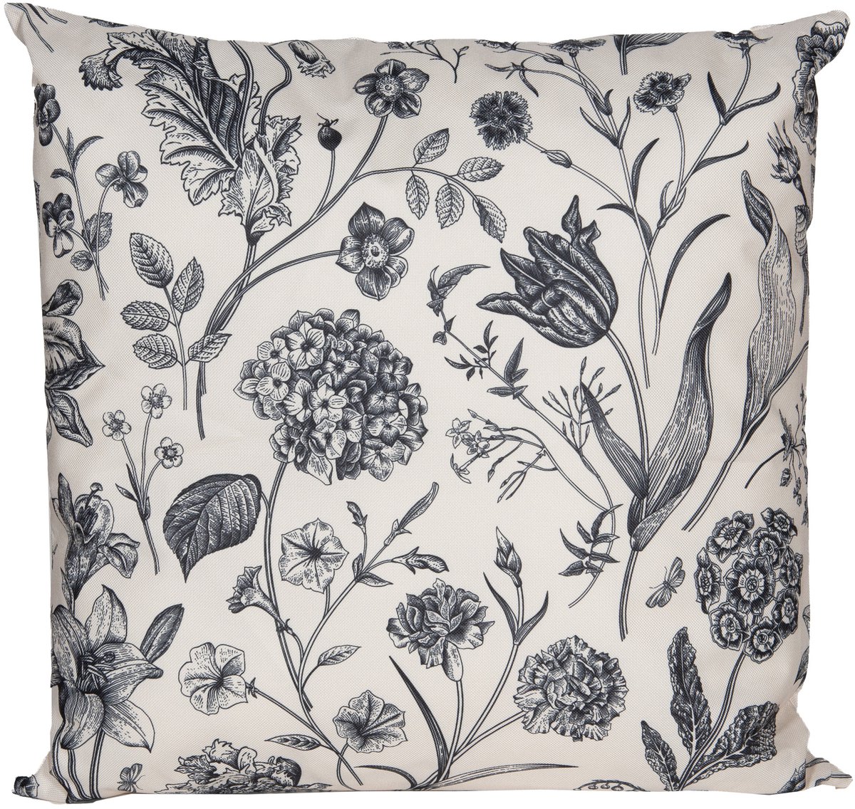 Anna's Collection Sierkussen voor binnen en buiten - vintage flowers - creme wit - 45 x 45 cm - tuinkussen