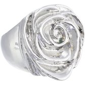 Behave - Ring - Zilverkleurige Roos Ring – Statement Bloem Design – Elegante Vintage Stijl – Nikkelvrij