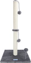 Bol.com Nobleza Krabpaal met Speelballetje - Krabpaal voor Katten - Kattenspeelgoed - 41x41x80cm - Grijs aanbieding