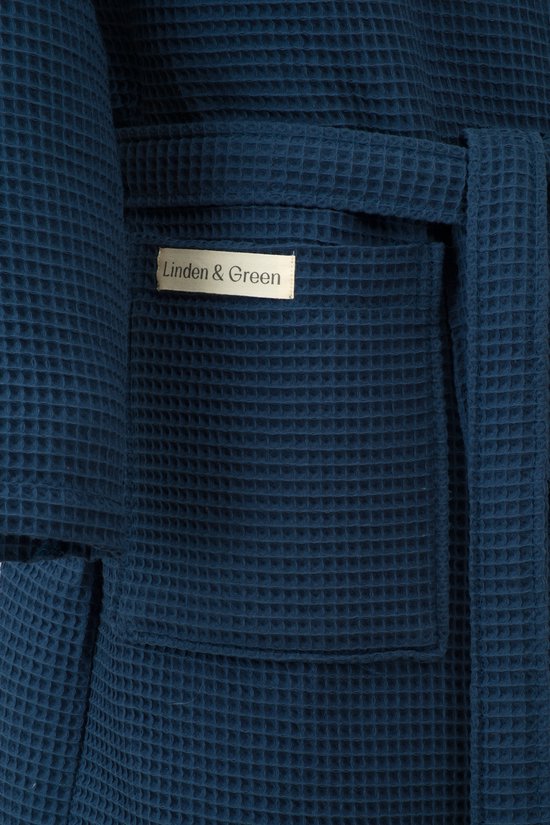 PandaHome - Badjas Unisexe - Badjas 100% Katoen - L - Marine - Gaufre en Katoen - Kimono - Badjas Femme - Peignoir Homme - Badjas Femme et Homme - L