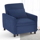 Fauteuil couchage - Dépliant - Canapé lit - Lit d'appoint - Canapé lit - Fauteuil couchage - Lit pliant - 1 personne - Très confortable - 120 kg - Blauw
