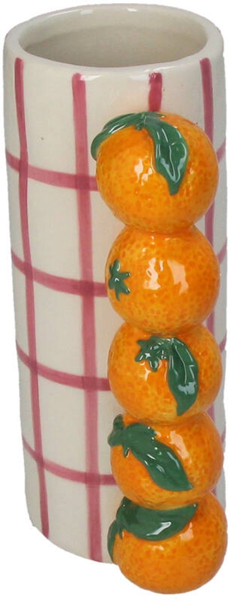 Kersten Vaas Mandarijn Steengoed Oranje 11x8x18,5cm