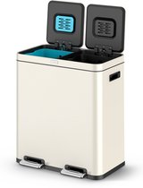 Bol.com Deleca Recycle Prullenbak met 2 Vakken - 60 Liter (2x30) Afvalbak - Afvalscheiding / Statiegeld container / Pedaalemmer ... aanbieding