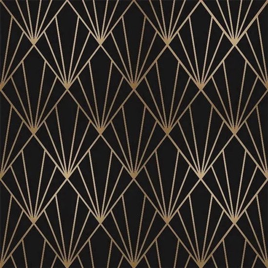 Papier cadeau avec motif d'éventail | Papier cadeau Zwart noir 30-100 cm |variante: 50 cm / 100 mtr.