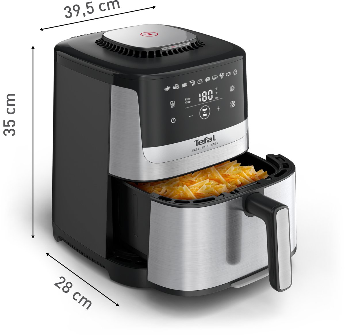 Tefal Easy Fry Silence Deluxe EY552D - Stille Airfryer - 5L - XL Formaat - Stil - Voor 6 Personen — afbeelding 5