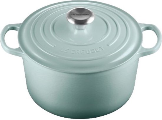 Le Creuset Hoge Braad-/Stoofpan Signature Rond 24cm 5l Sea Salt Gietijzer