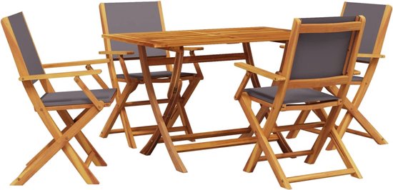 vidaXL Tuintafel rond 110x75 cm massief acaciahout