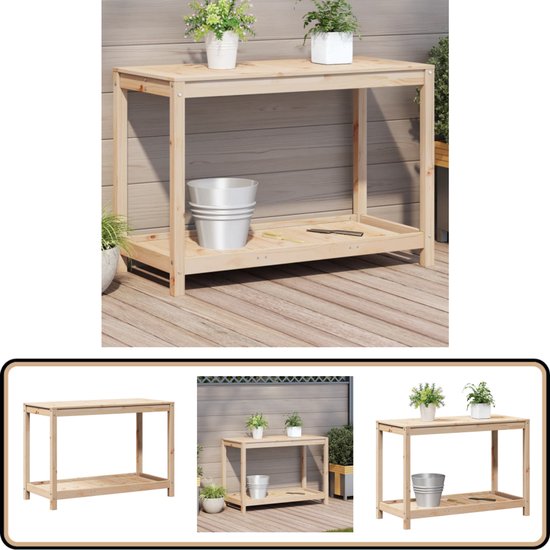 Table de rempotage vidaXL - Bois de pin Massief - 108 x 50 x 75 cm