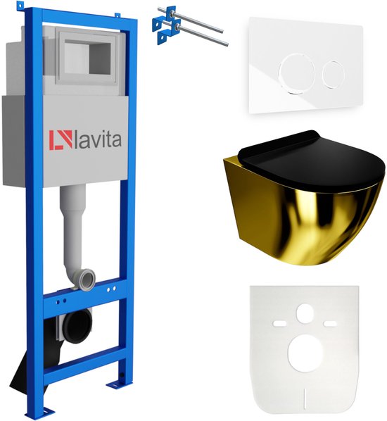 Pacco Completo Lavita LAV 101: Elemento Parete WC 40 Cm + Lavabo SOFI SLIM + Piastra LAV 200.3.1 Bianca