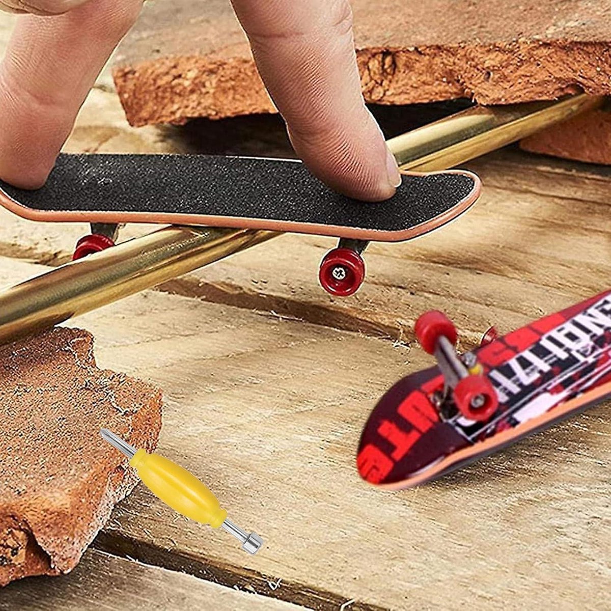 6 stuks dubbele kopschroevendraaier voor tuning skateboard Vinger skateboard gereedschap Dubbele kop voor metaal planken Standard