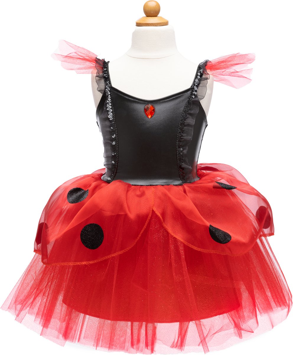 Great Pretenders Verkleedkledij Lieveheersbeestjes jurk met hoofdband - 3-4 jaar - Rood
