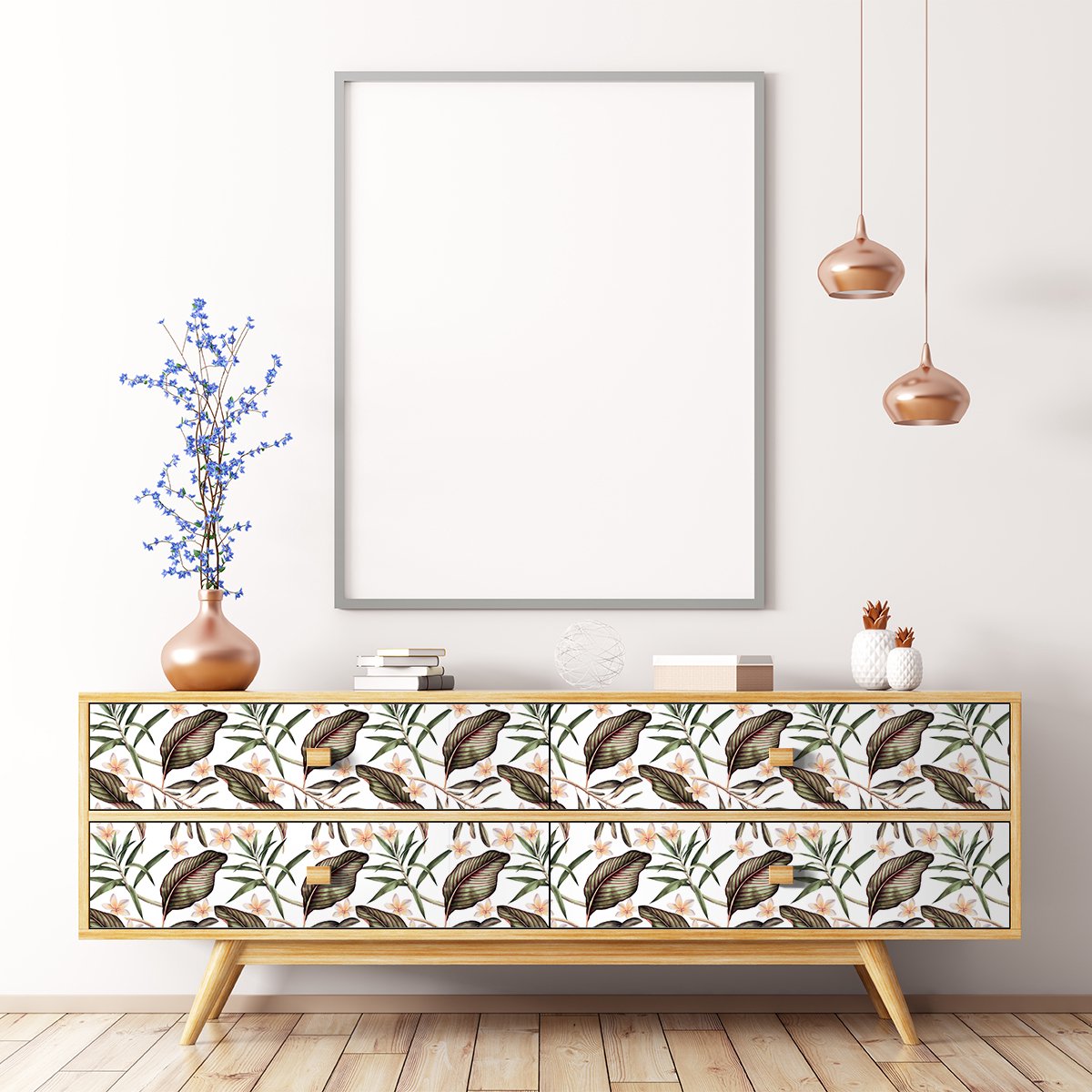 Ambiance Sticker Tropische meubelsticker Sarawut 60 x 90 cm Multi color
