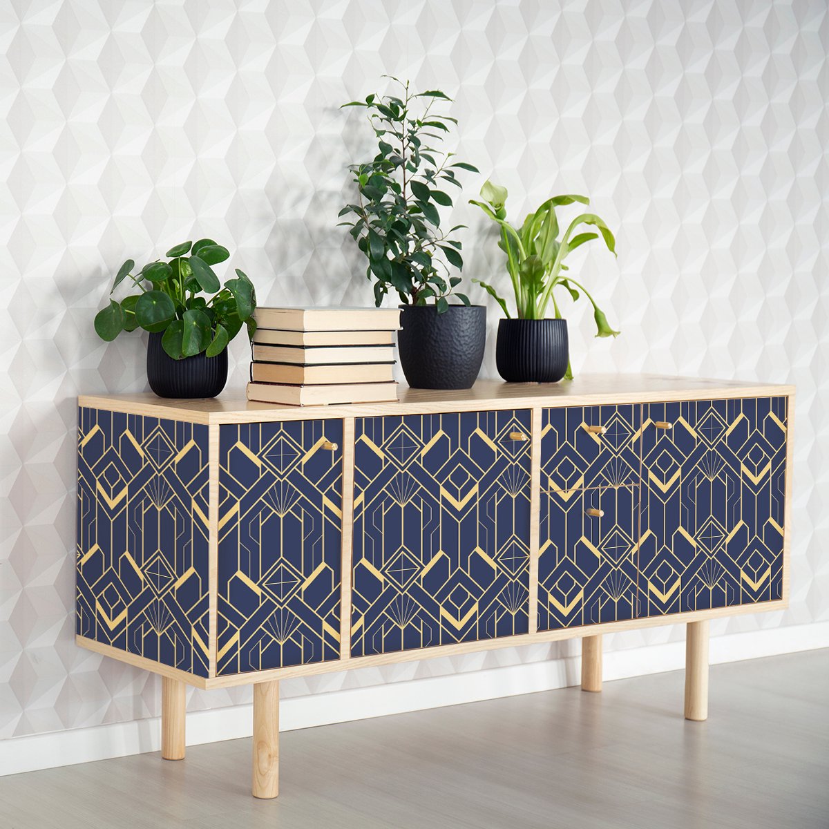 Ambiance Sticker Sticker met Scandinavisch meubelmotief, Larsink, 40 x 60 cm Multi color