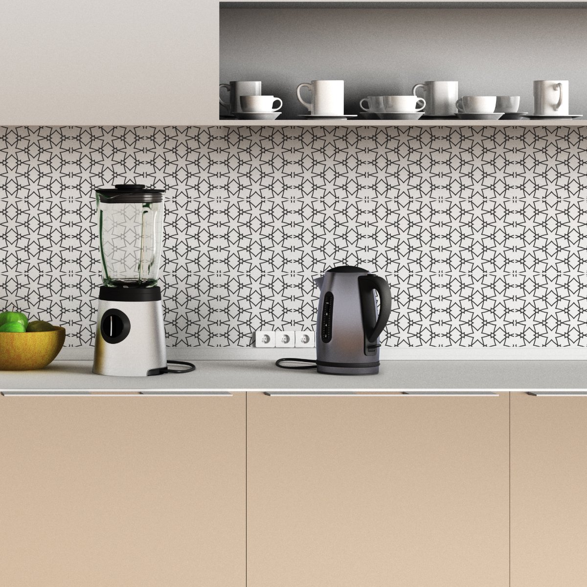Ambiance Sticker Zelfklevende tegelmuurstickers voor keuken en badkamer - 9 Oosterse Ghabou tegelstickers - 9 stickers 10x10cm Multi color
