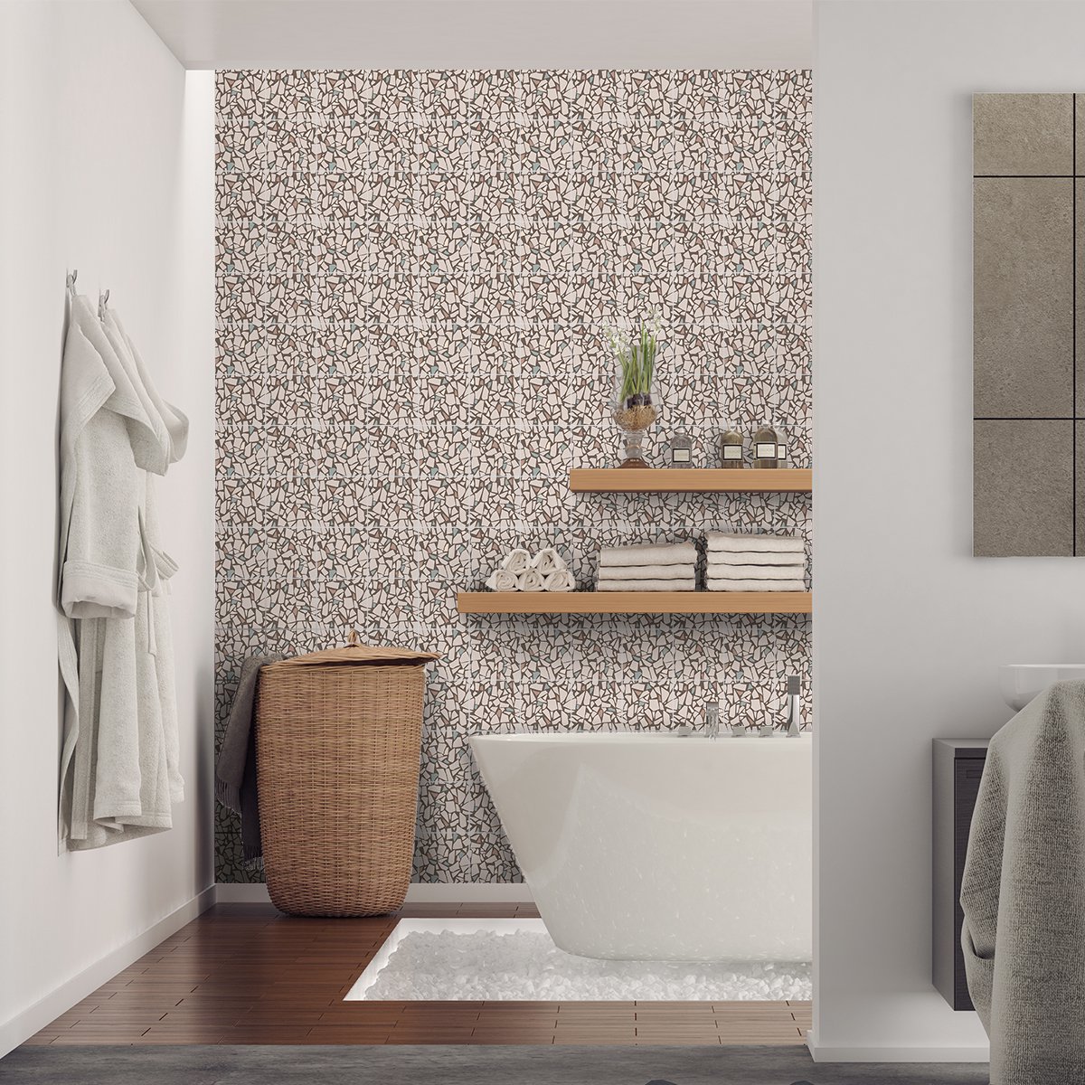 Ambiance Sticker Zelfklevende tegelmuurstickers voor keuken en badkamer - 60 Dolce Acqua Terrazzo tegelstickers - 60 stickers 10x10cm Multi color