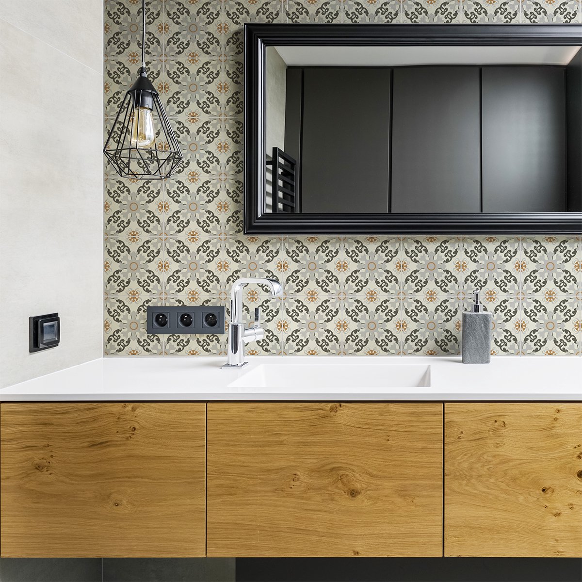 Ambiance Sticker Zelfklevende tegelmuurstickers voor keuken en badkamer - 60 Azulejos Clementina tegelstickers - 60 stickers 15x15cm Multi color
