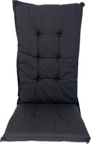 Bol.com Madison Tuinstoelkussen hoge rug 50x123 cm Thin Grey/Black aanbieding
