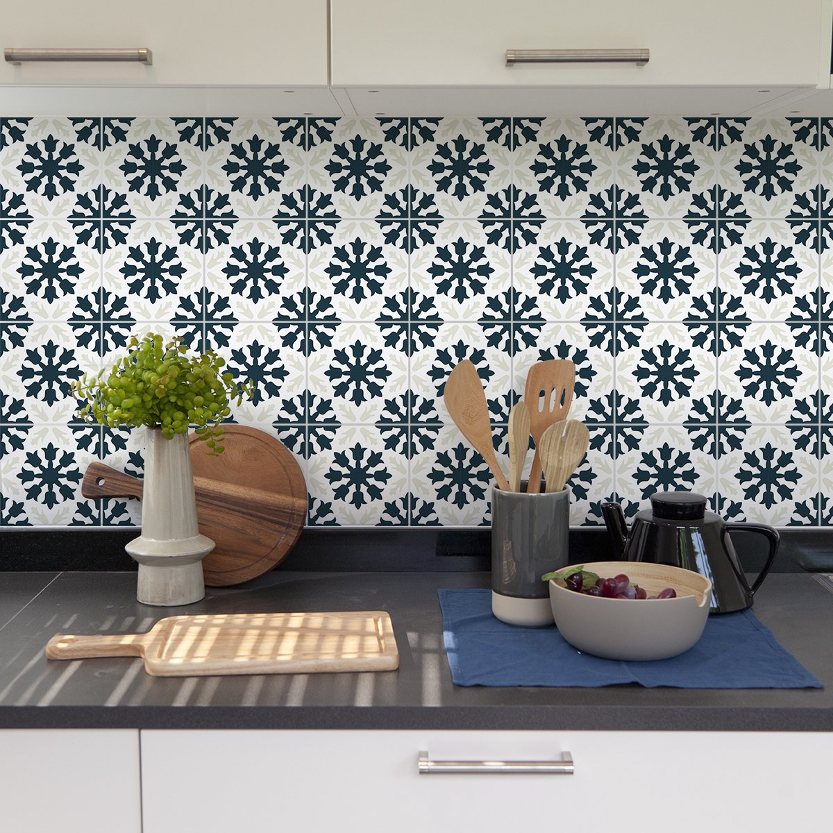 Ambiance Sticker Zelfklevende tegelmuurstickers voor keuken en badkamer - 9 Camaro Azulejo tegelstickers - 9 stickers 10x10cm Multi color